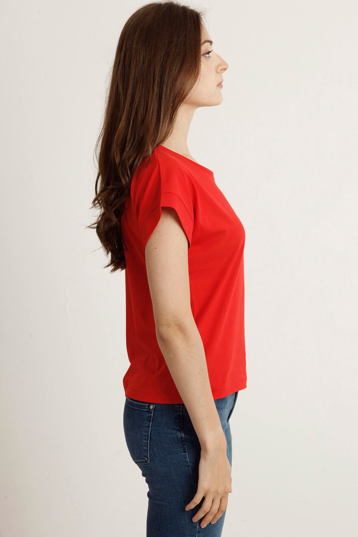 Kadın   Bisiklet Yaka Tshirt Bts 1006 CORALKadın   Bisiklet Yaka Tshirt Bts 1006 CORAL