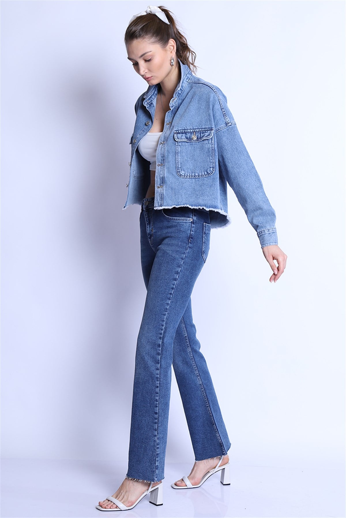 Kadın  Ceket Bm j62-01 BlueKadın  Ceket Bm j62-01 Blue