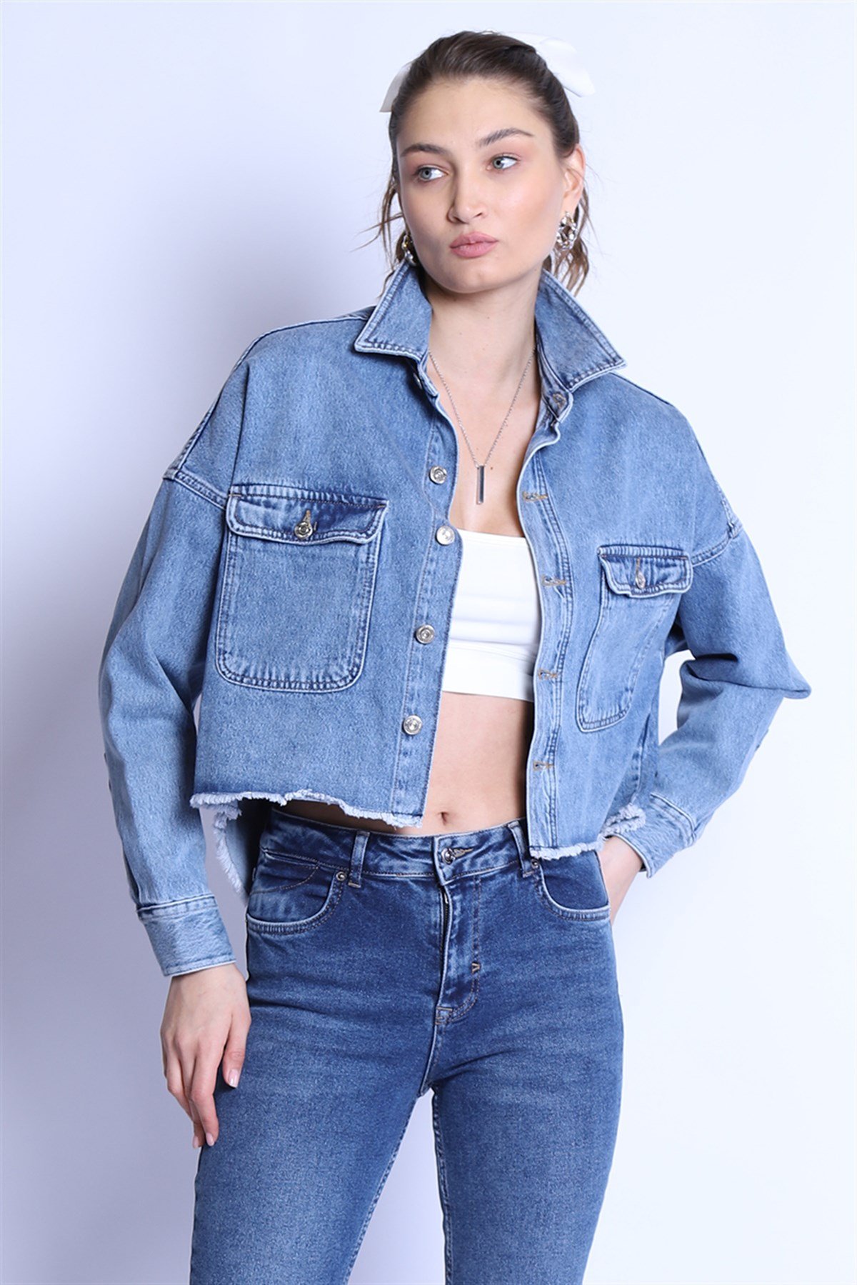 Kadın  Ceket Bm j62-01 BlueKadın  Ceket Bm j62-01 Blue