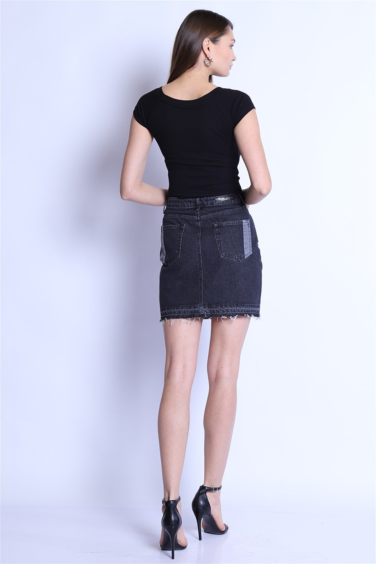 Kadın  Etek Bet 2044-01 Black-GreyKadın  Etek Bet 2044-01 Black-Grey
