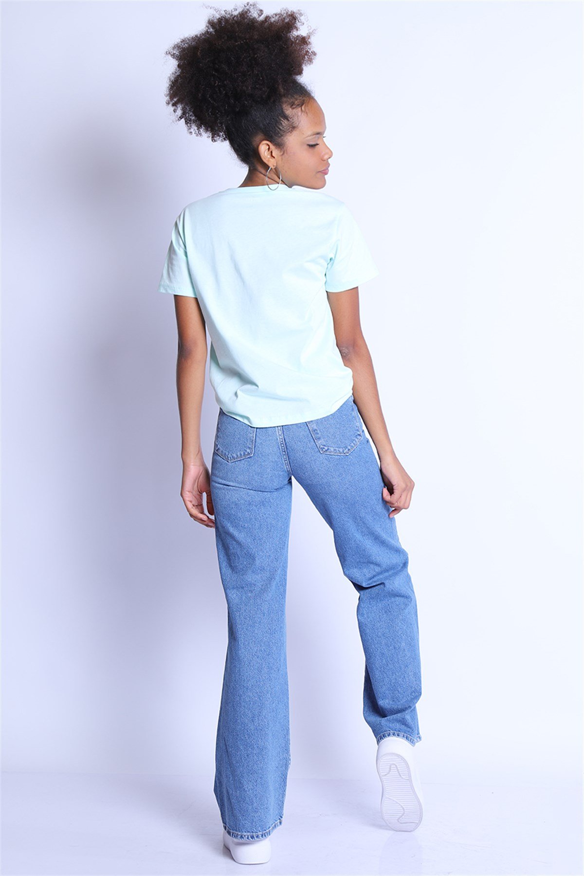 Kadın Regular Fit  Bisiklet Yaka Tshirt Bts 1009 MINTKadın Regular Fit  Bisiklet Yaka Tshirt Bts 1009 MINT