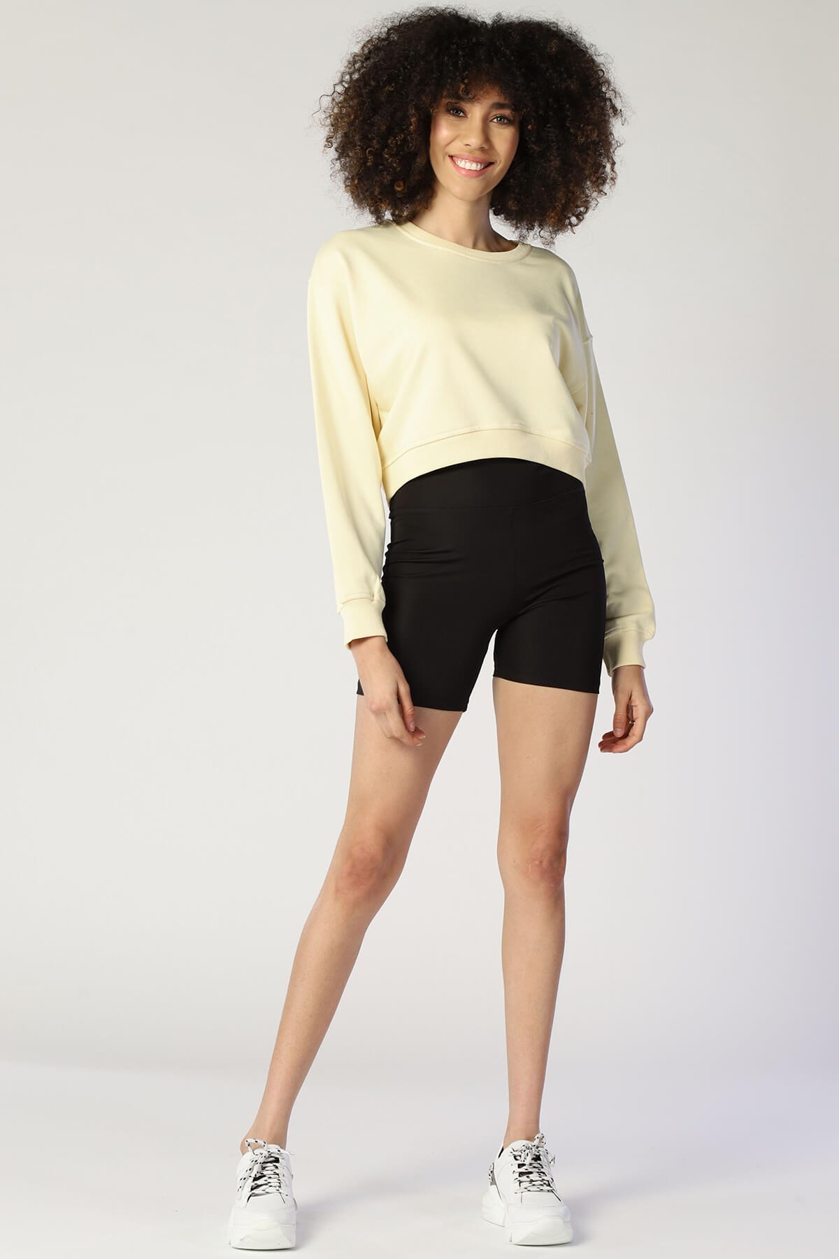 Kadın  Sweatshirt Bsw 1002 SARIKadın  Sweatshirt Bsw 1002 SARI