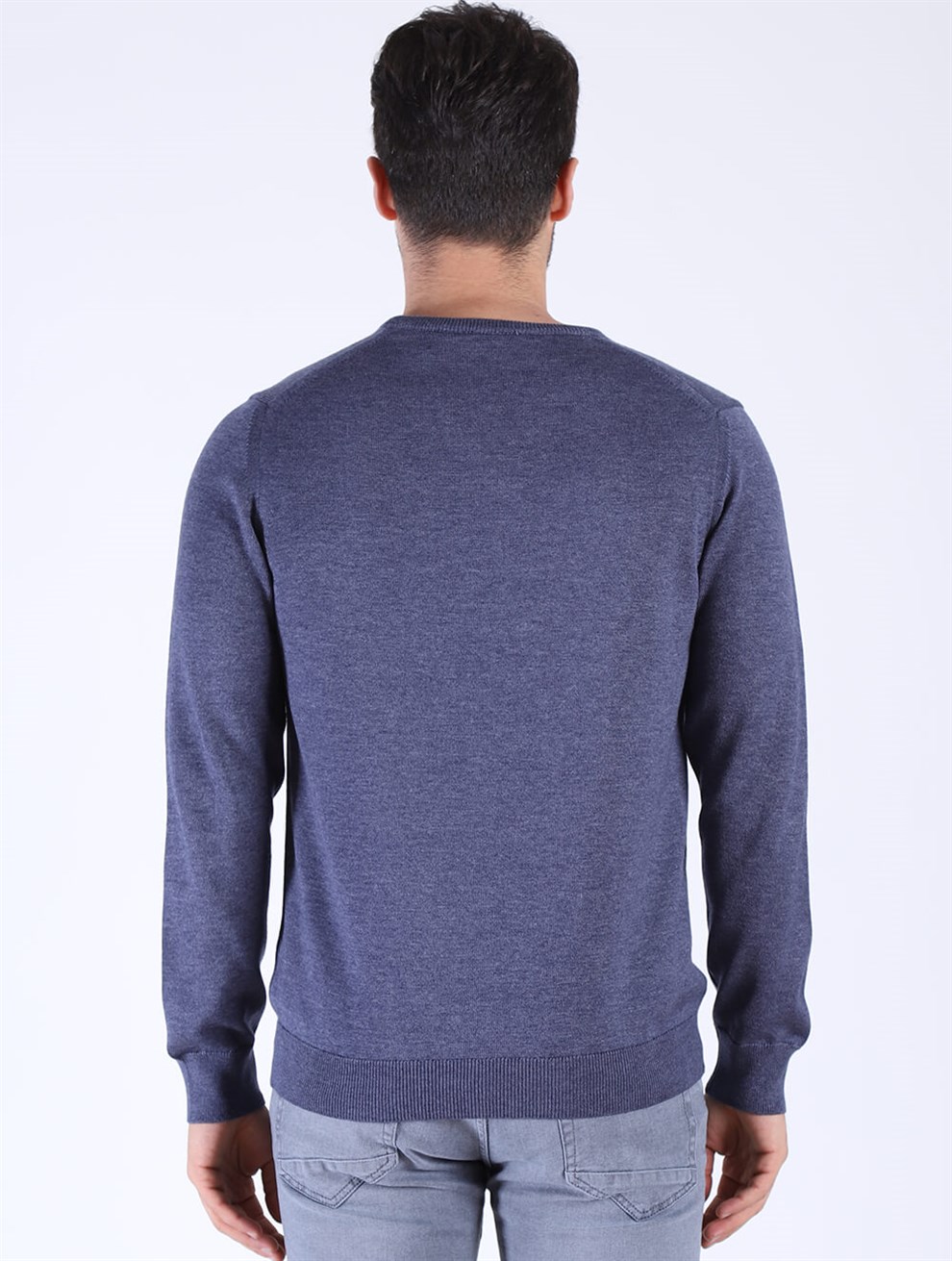 Twister Jeans ET 3622 V Yaka İndigo Melanj TrikoTwister Jeans ET 3622 V Yaka İndigo Melanj Triko