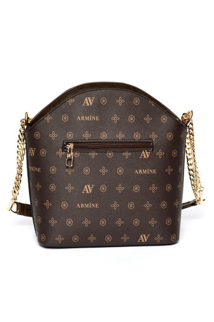 Armine 102  Kahve Baskılı Kadın Çanta