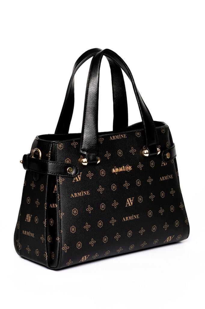 Armine 172  Siyah Baskılı Kadın Çanta