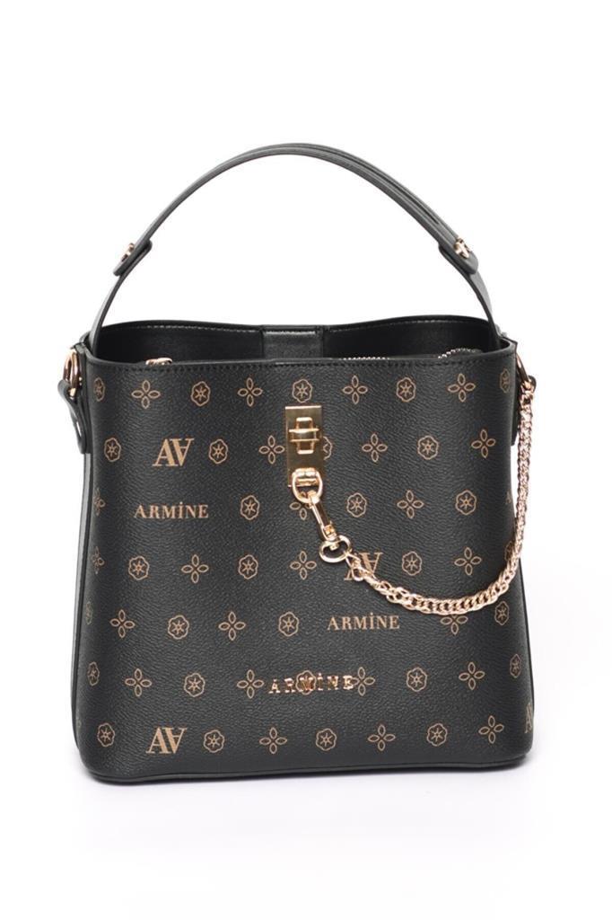Armine 222  Siyah Baskılı Kadın Çanta