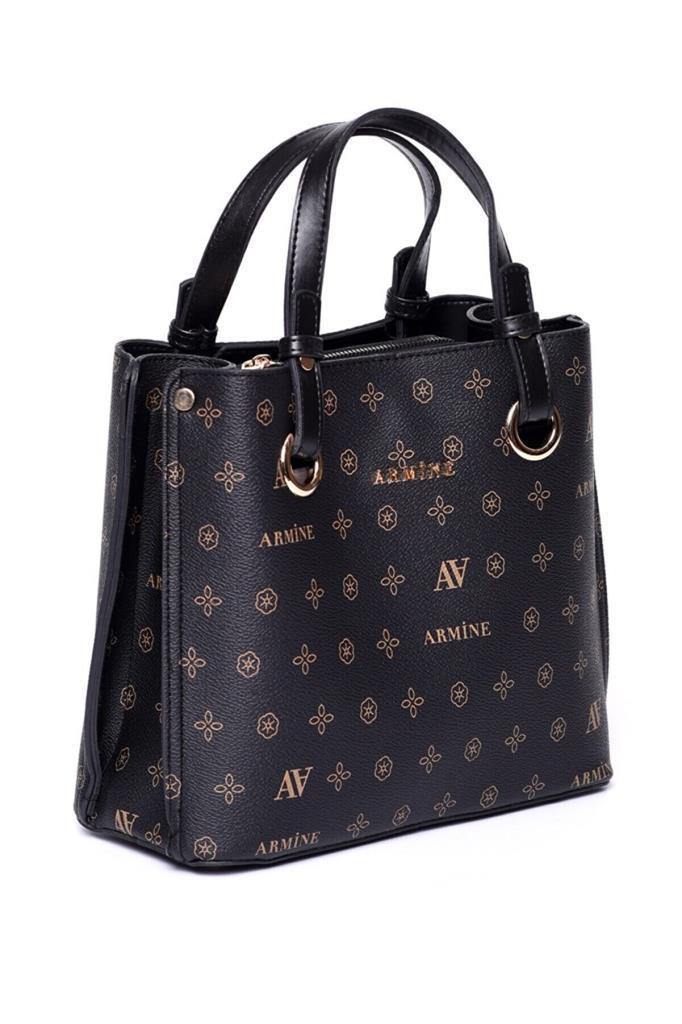 Armine 247  Siyah Baskılı Kadın Çanta