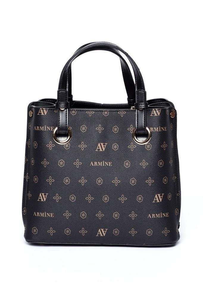 Armine 247  Siyah Baskılı Kadın Çanta