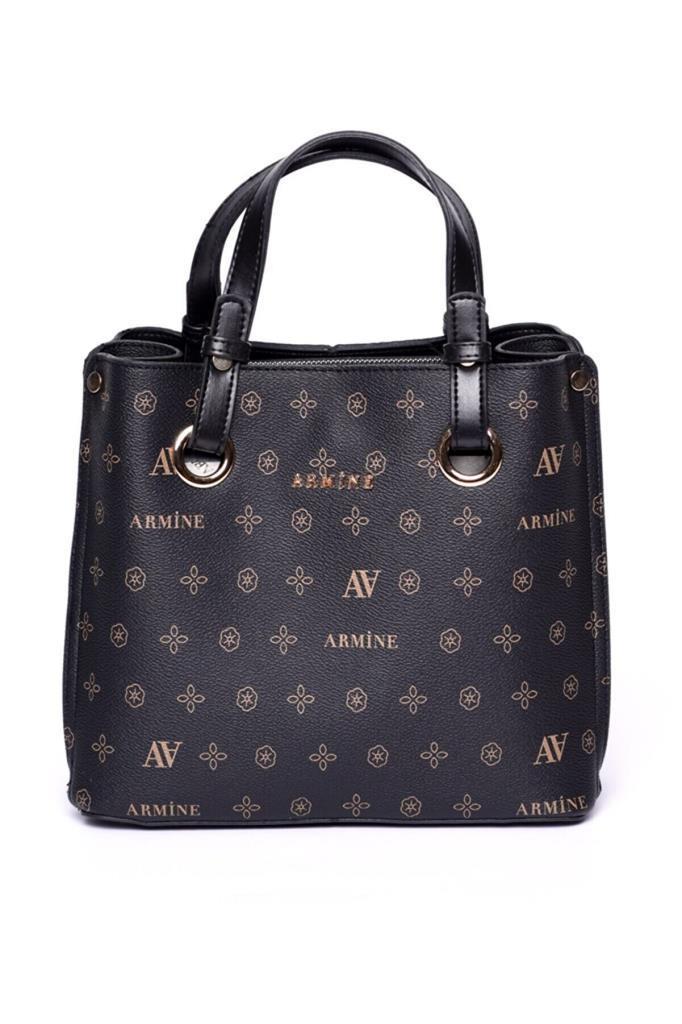 Armine 247  Siyah Baskılı Kadın Çanta