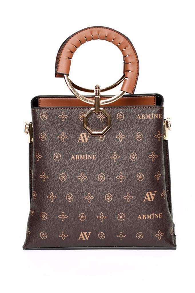 Armine 260  Kahve Baskılı Kadın Çanta