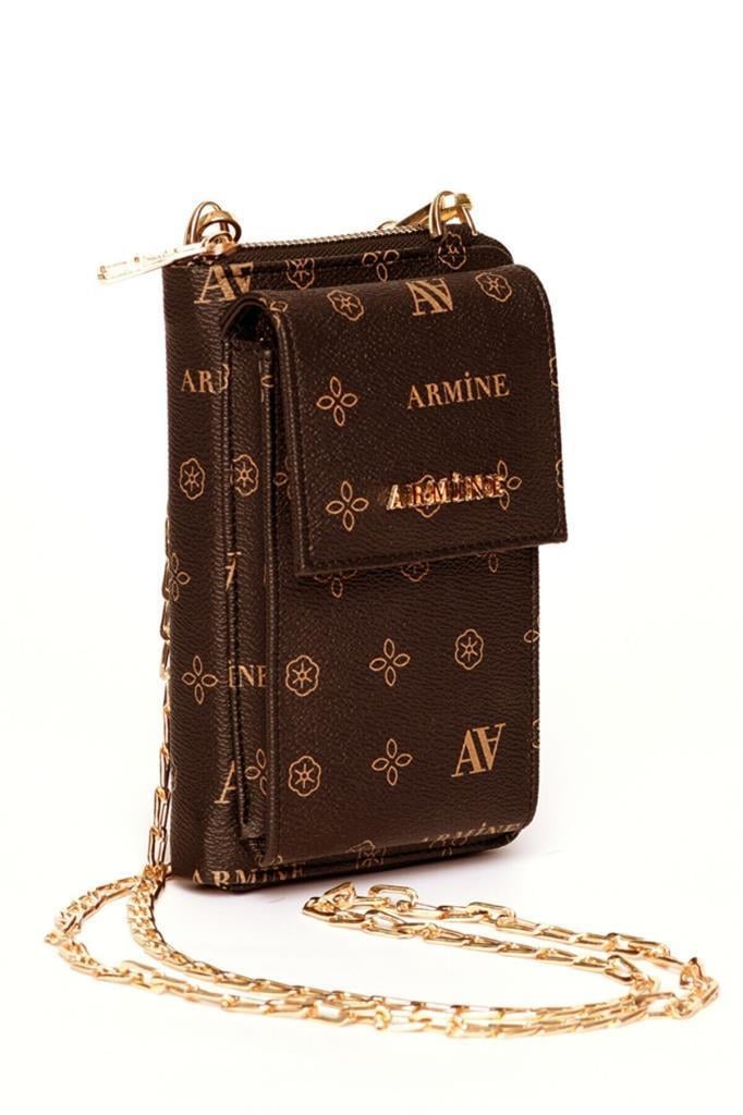 Armine 265 Cüzdan  Kahve Baskılı Kadın Cüzdan