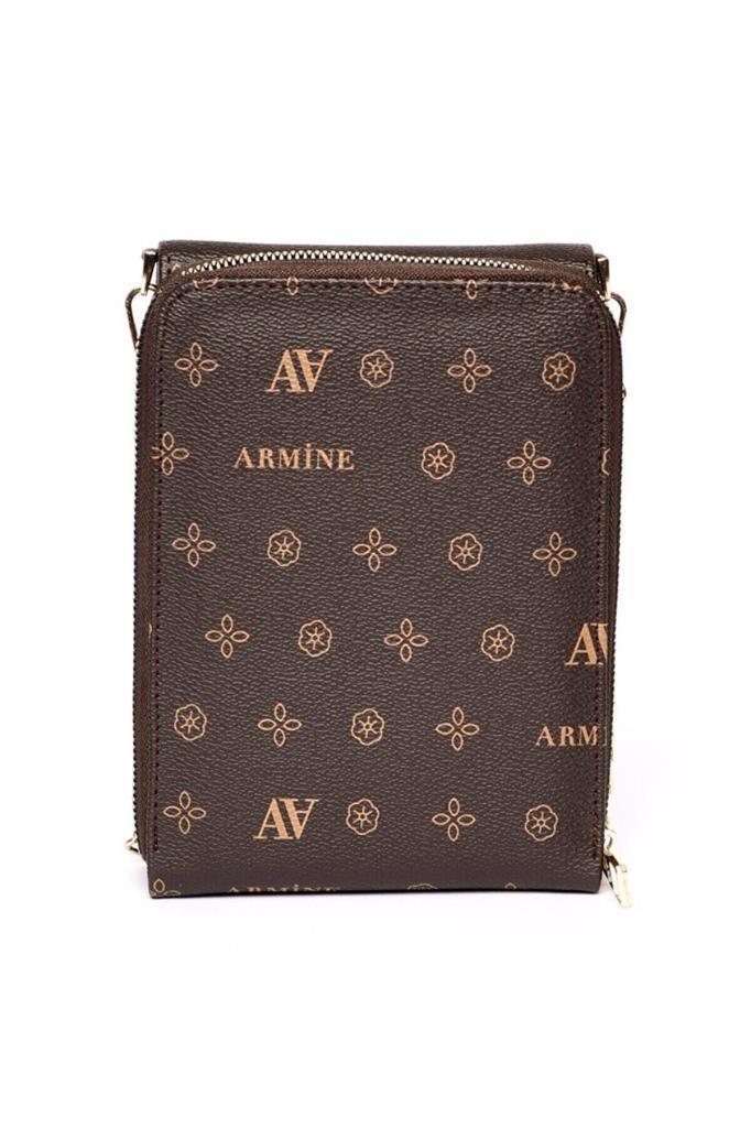 Armine 266  Kahve Baskılı Kadın Çanta