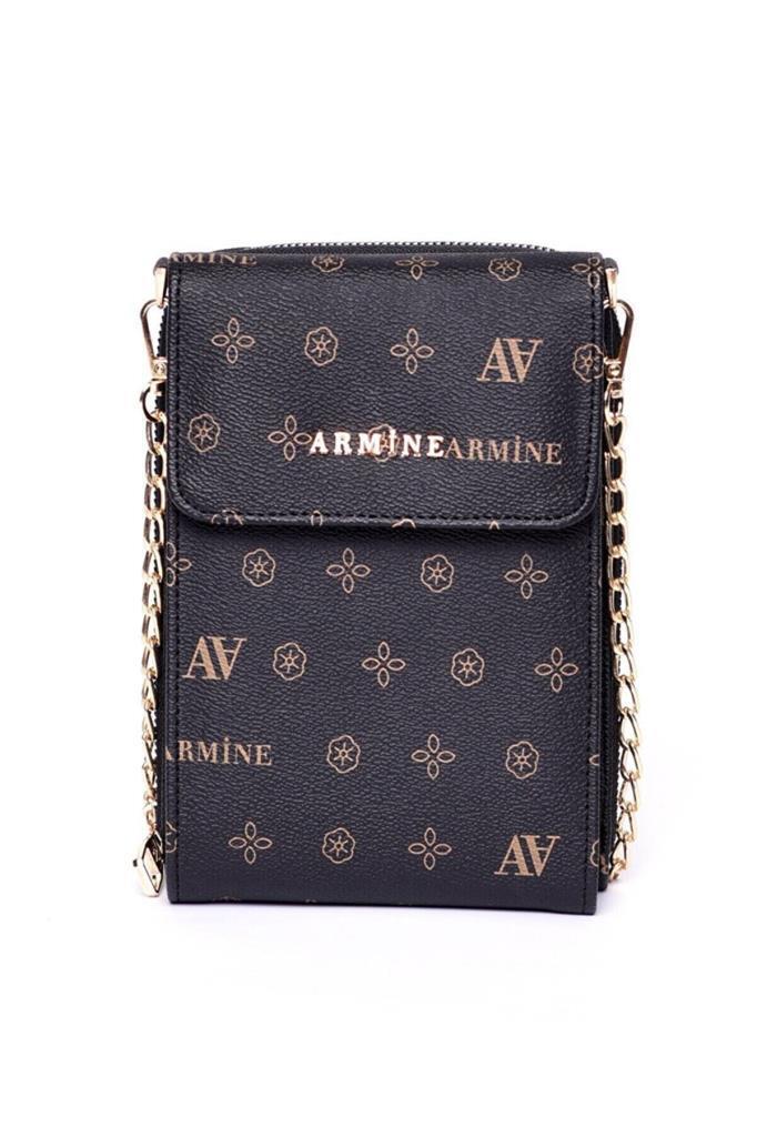 Armine 266  Siyah Baskılı Kadın Çanta