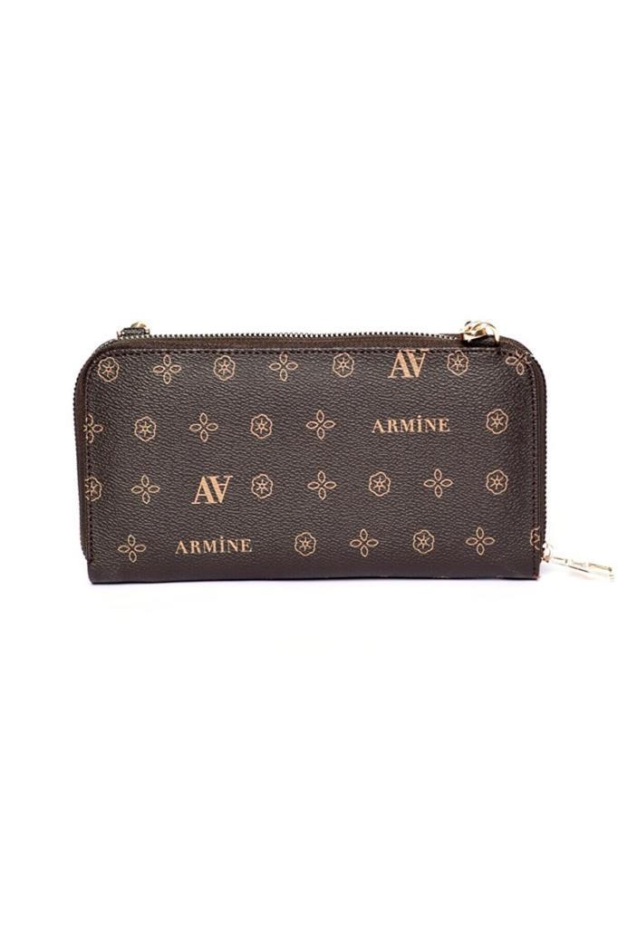 Armine 268  Kahve Baskılı Kadın Çanta