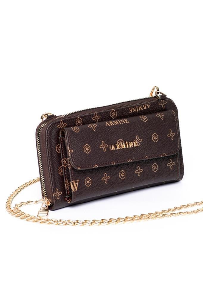 Armine 268  Kahve Baskılı Kadın Çanta