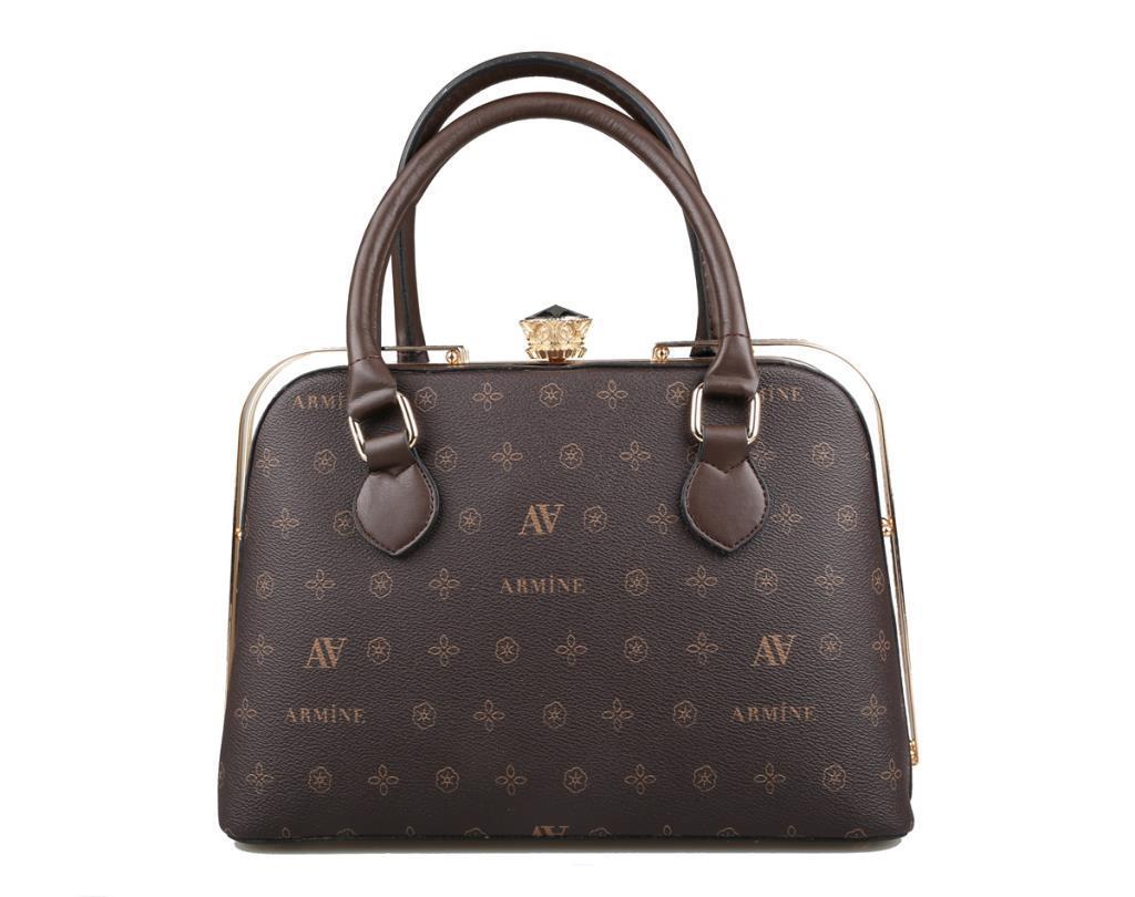 Armine 339  Kahve Baskılı Kadın Çanta