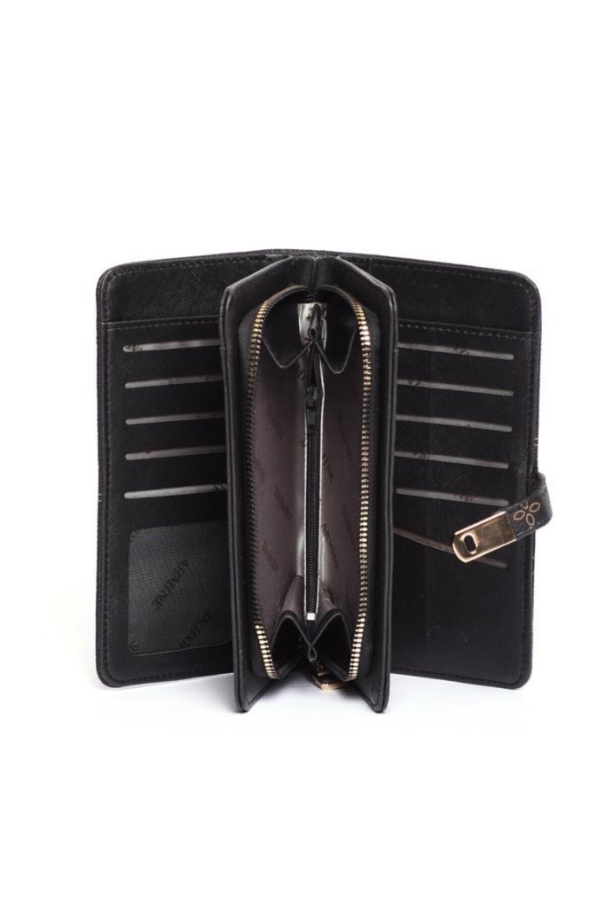 Armine C-02  Siyah Baskılı Kadın Cüzdan