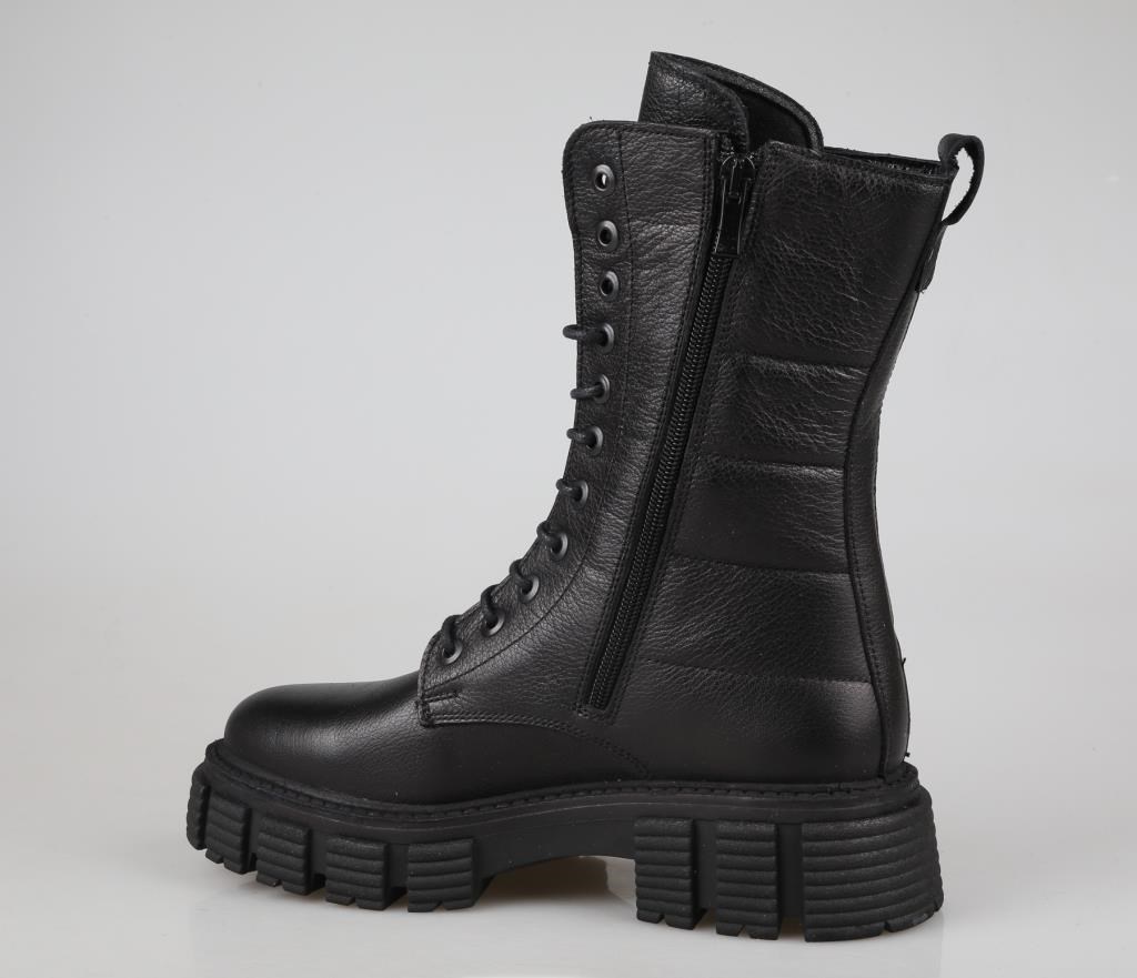 CASTLE BLACK 36871 Hakiki Deri Siyah Kadın Bot