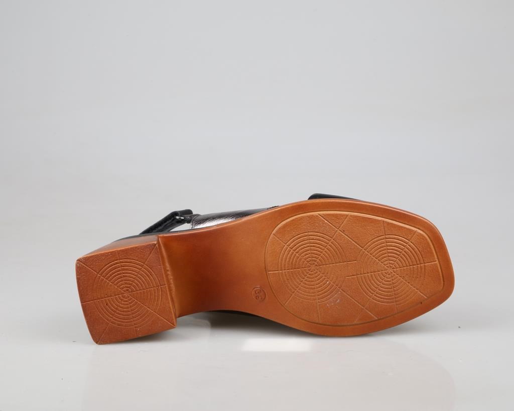 CASTLE BLACK 45208-1 Hakiki Deri Ortopedik Siyah Kadın Topuklu Ayakkabı