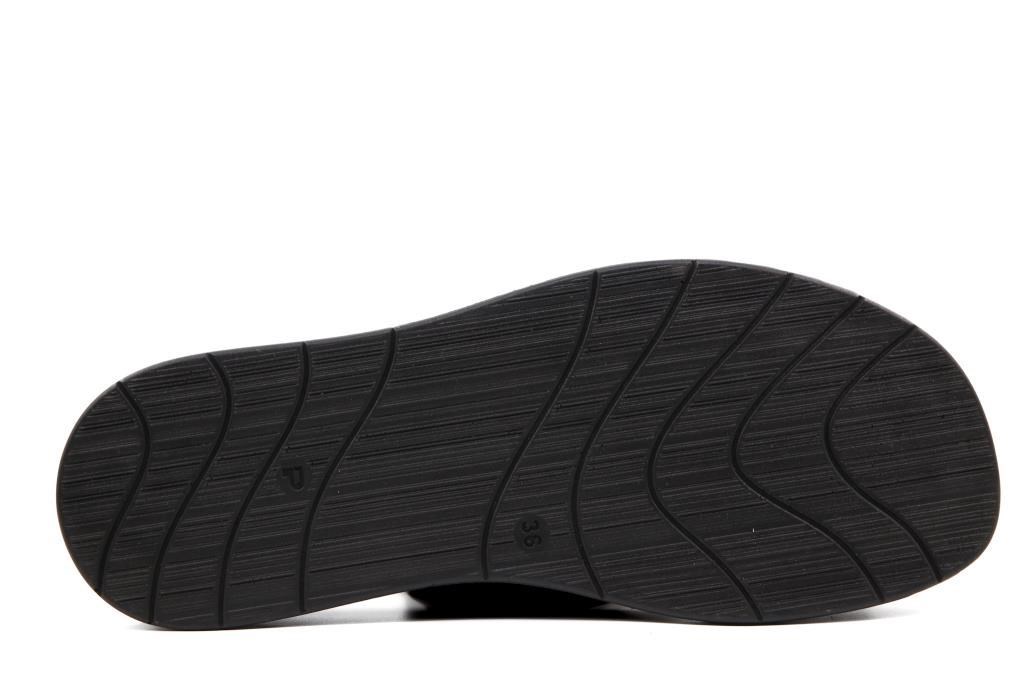 CASTLE BLACK 45256 Hakiki Deri Siyah Kadın Sandalet