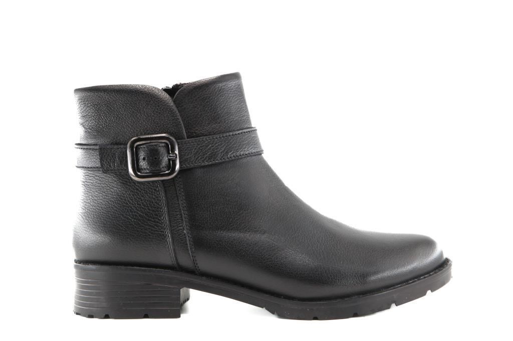 CASTLE BLACK 5966 Hakiki Deri Siyah Kadın Bot
