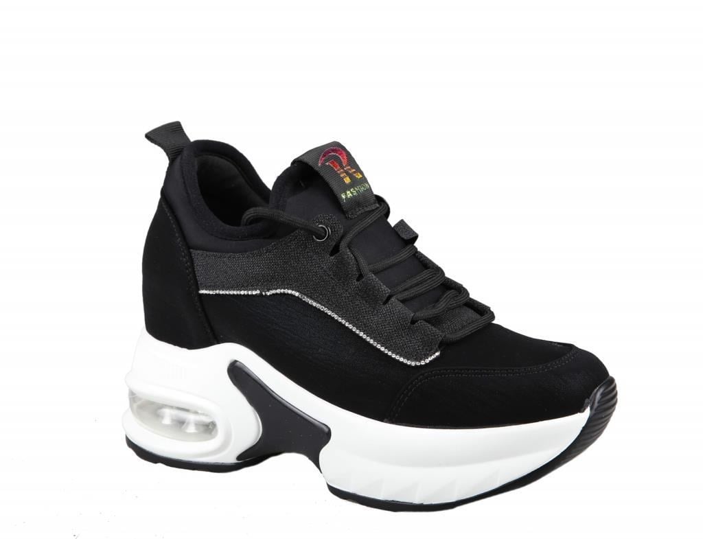 GUJA 24k300-2 Dolgu Topuk Siyah Kadın Sneakers