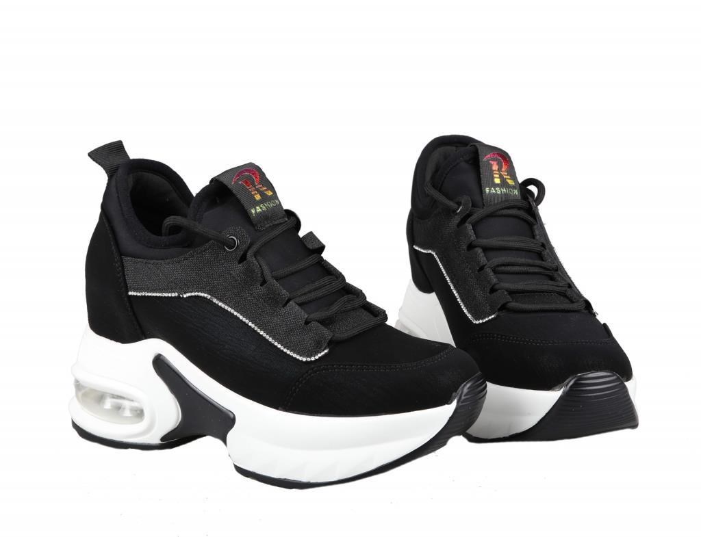 GUJA 24k300-2 Dolgu Topuk Siyah Kadın Sneakers