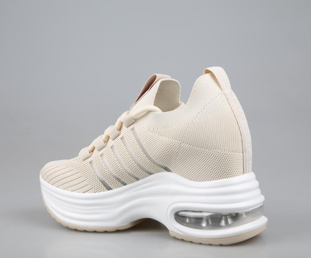 GUJA 25y300-14 Dolgu Topuk Bej Kadın Sneakers