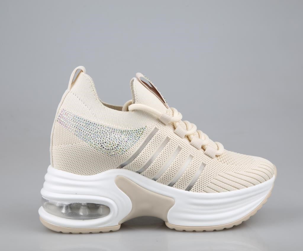 GUJA 25y300-14 Dolgu Topuk Bej Kadın Sneakers