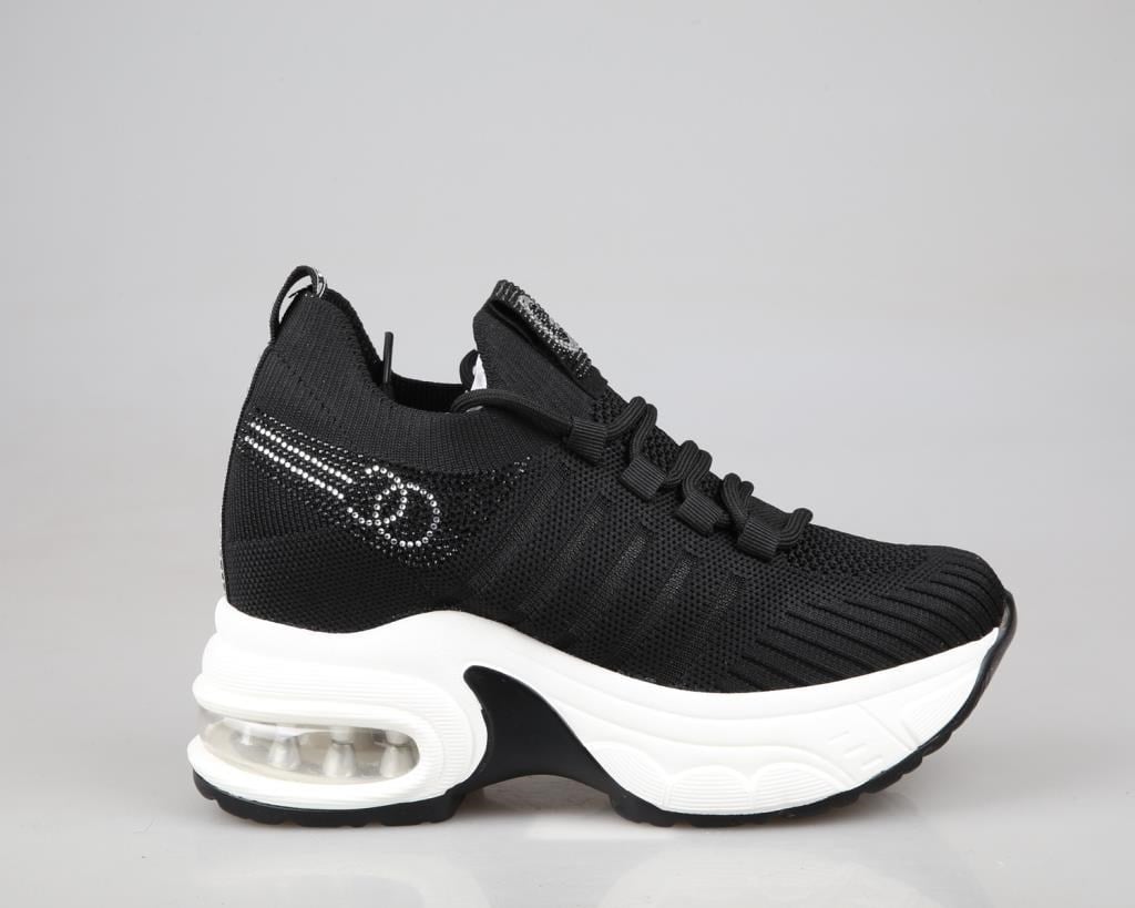GUJA 25y300-14 Dolgu Topuk Siyah Kadın Sneakers