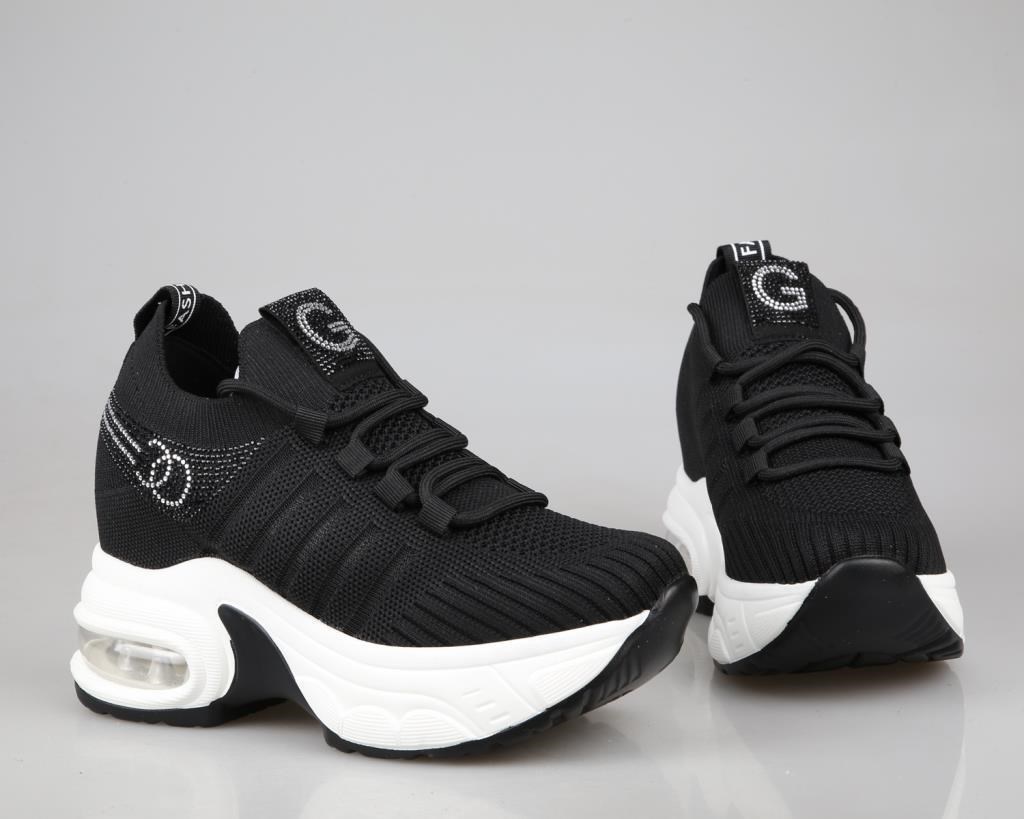 GUJA 25y300-14 Dolgu Topuk Siyah Kadın Sneakers