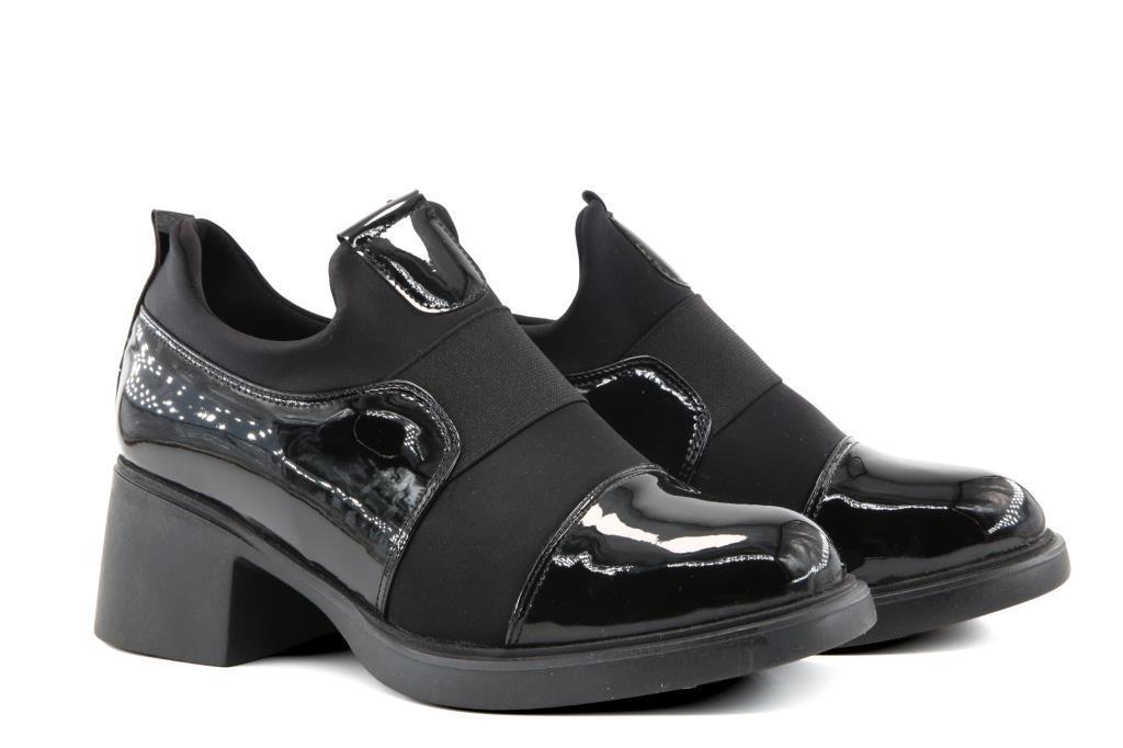 Miss Park Moda 207 k6668 Loafer Siyah Rugan Kadın Günlük Ayakkabı