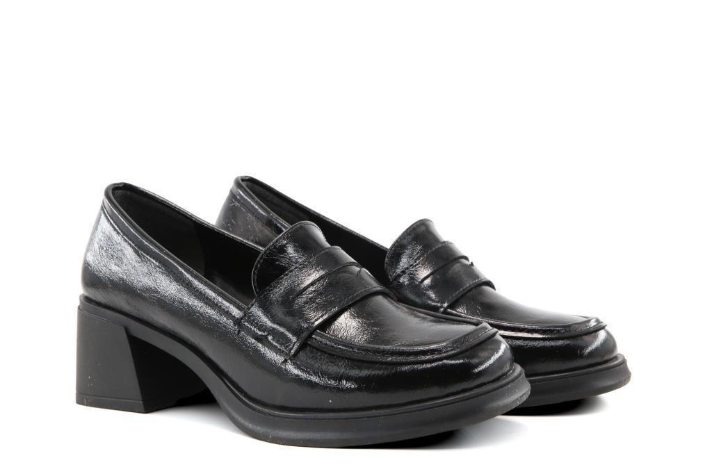 Miss Park Moda 386 k1453 Loafer Siyah Rugan Kadın Günlük Ayakkabı