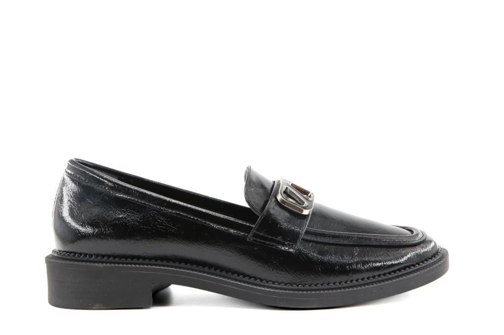 Miss Park Moda 386 k909 Loafer Siyah Rugan Kadın Günlük Ayakkabı
