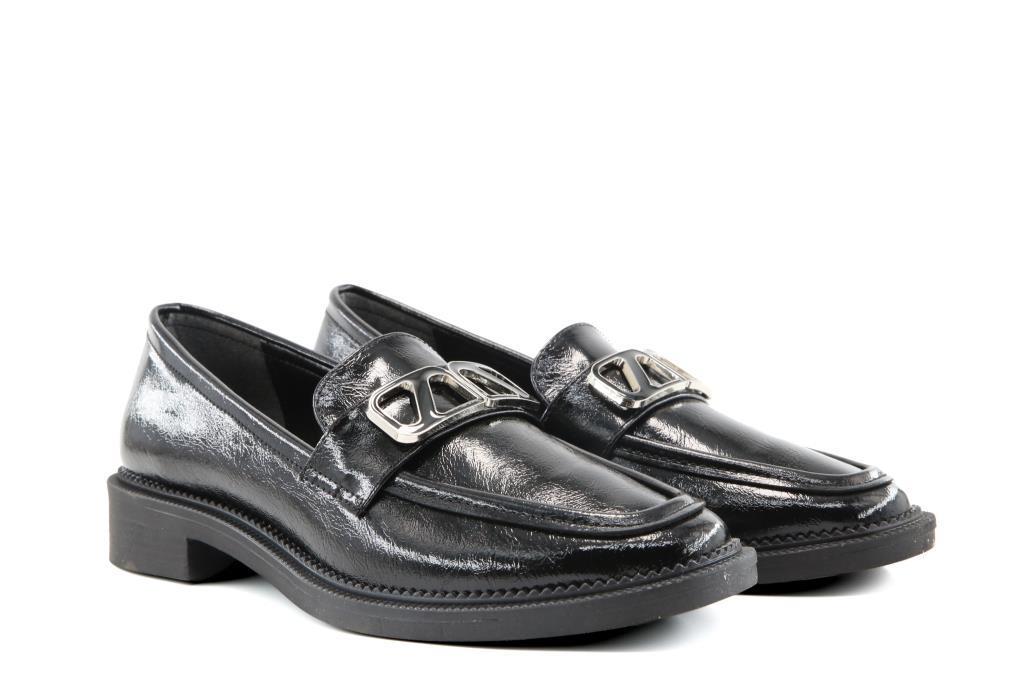 Miss Park Moda 386 k909 Loafer Siyah Rugan Kadın Günlük Ayakkabı