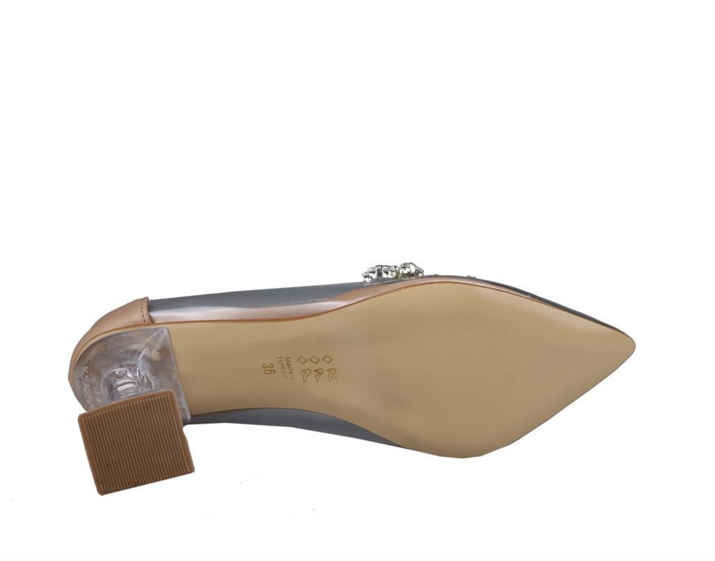 Miss Park Moda pm07 k10 Şeffaf Topuk Nut Kadın Stiletto