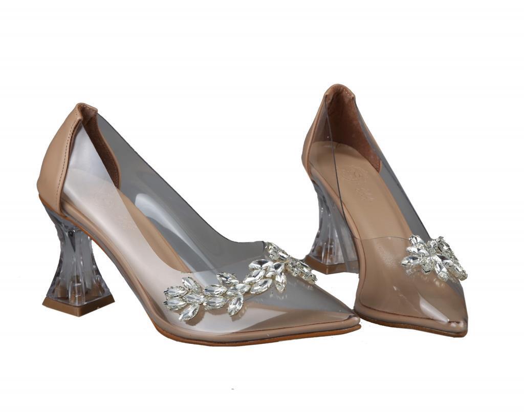 Miss Park Moda pm07 k10 Şeffaf Topuk Nut Kadın Stiletto