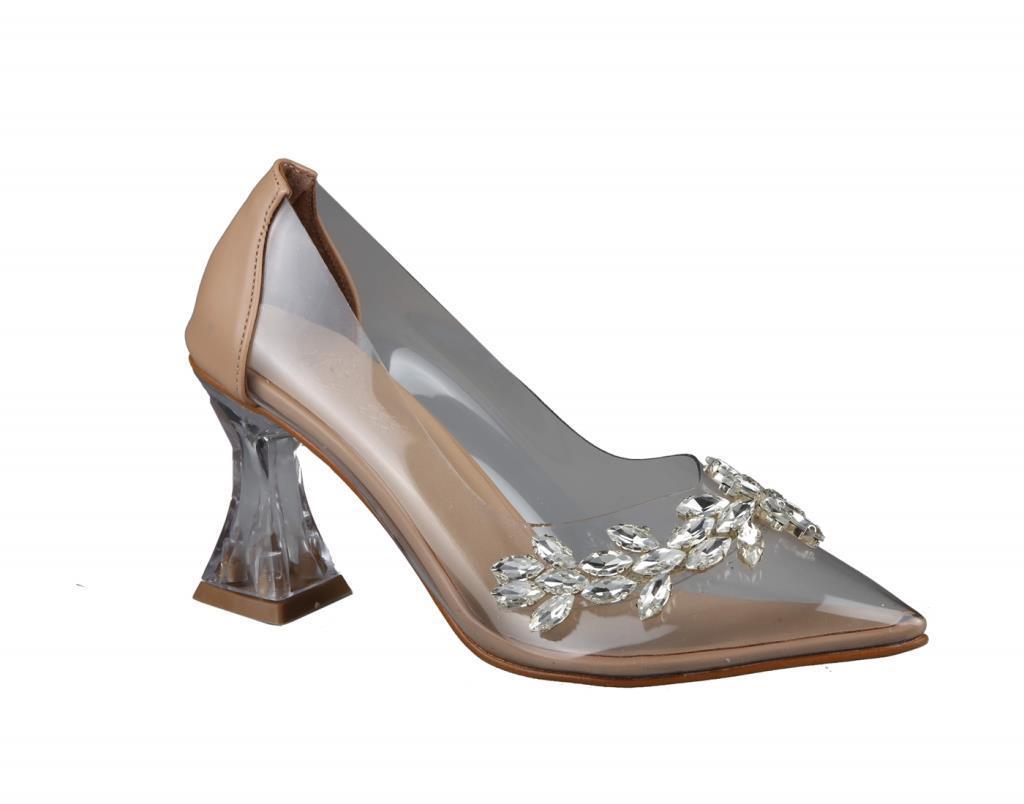 Miss Park Moda pm07 k10 Şeffaf Topuk Nut Kadın Stiletto