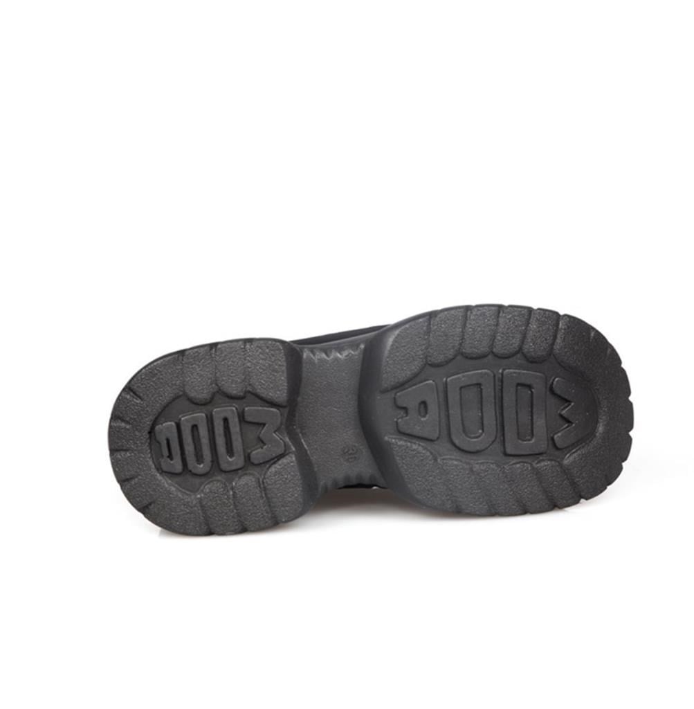 MP 232-305 Dolgu Topuk Siyah Nubuk Kadın Sneakers