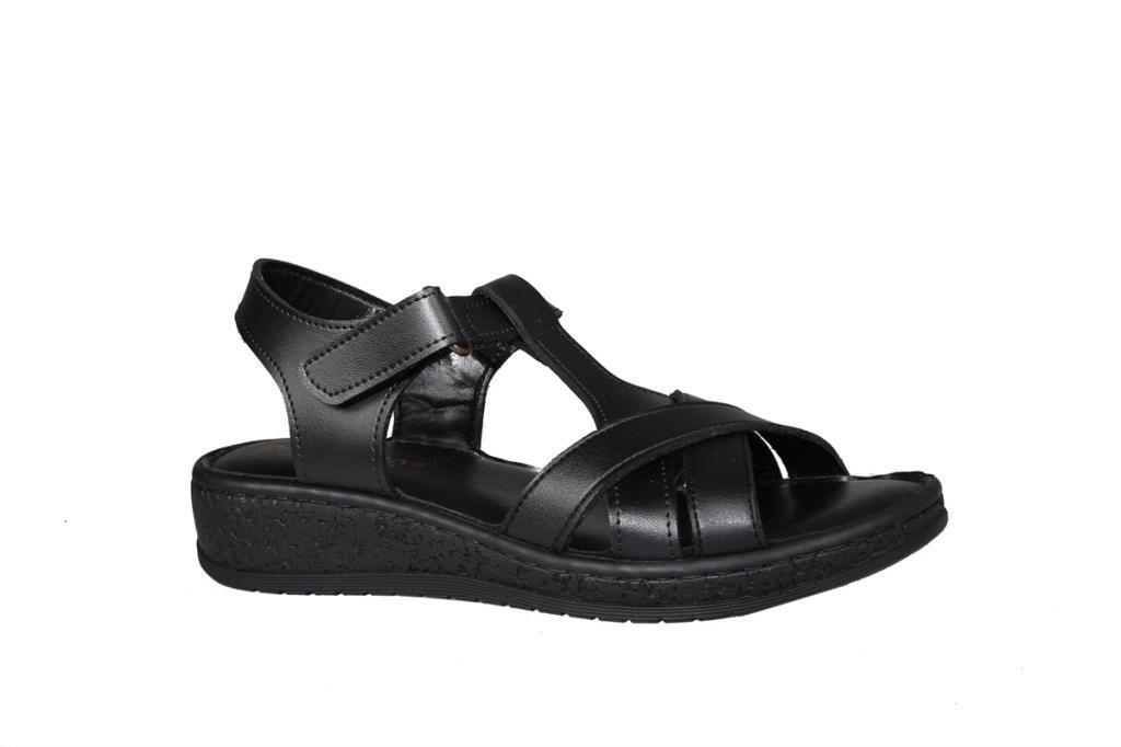 Pandora Moda TU011 Ortopedik Yumuşak Taban Siyah Kadın Sandalet
