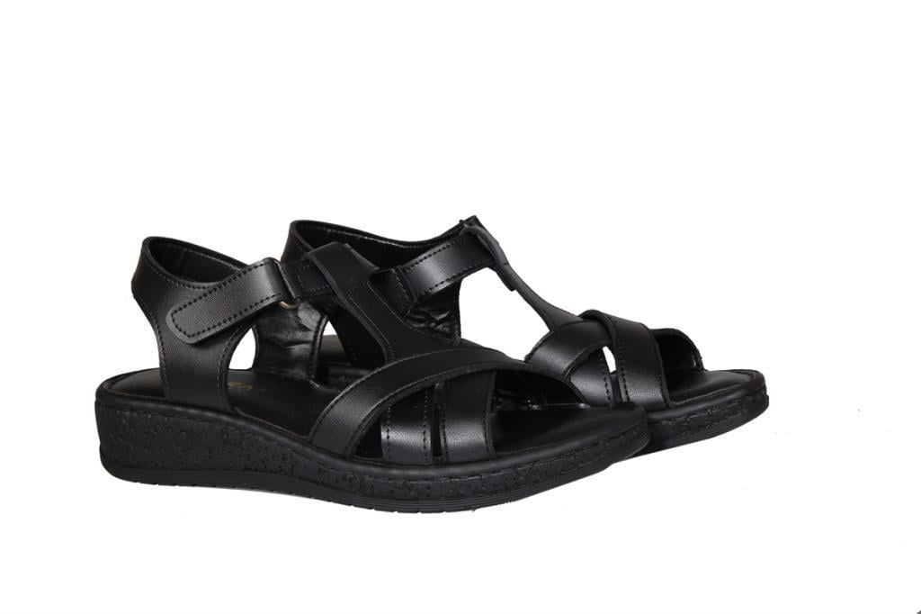 Pandora Moda TU011 Ortopedik Yumuşak Taban Siyah Kadın Sandalet