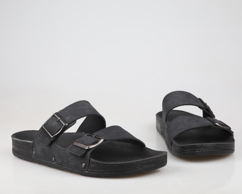 Pierre Cardin Pc-7241 Ortopedik Siyah Nubuk Erkek Terlik