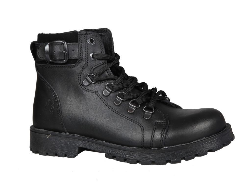 RAKER 8028 Saf Deri (36-39 Arası) Siyah Unisex Bot