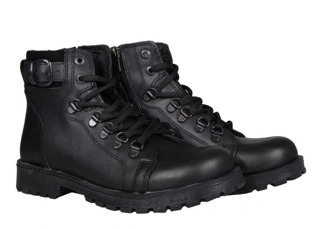 RAKER 8028 Saf Deri (36-39 Arası) Siyah Unisex Bot