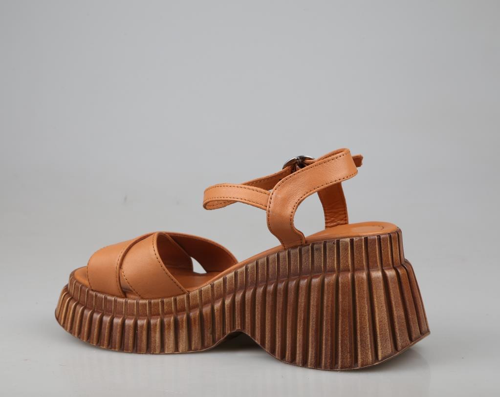 Zeyn 7934 hakiki deri Taba Kadın Sandalet