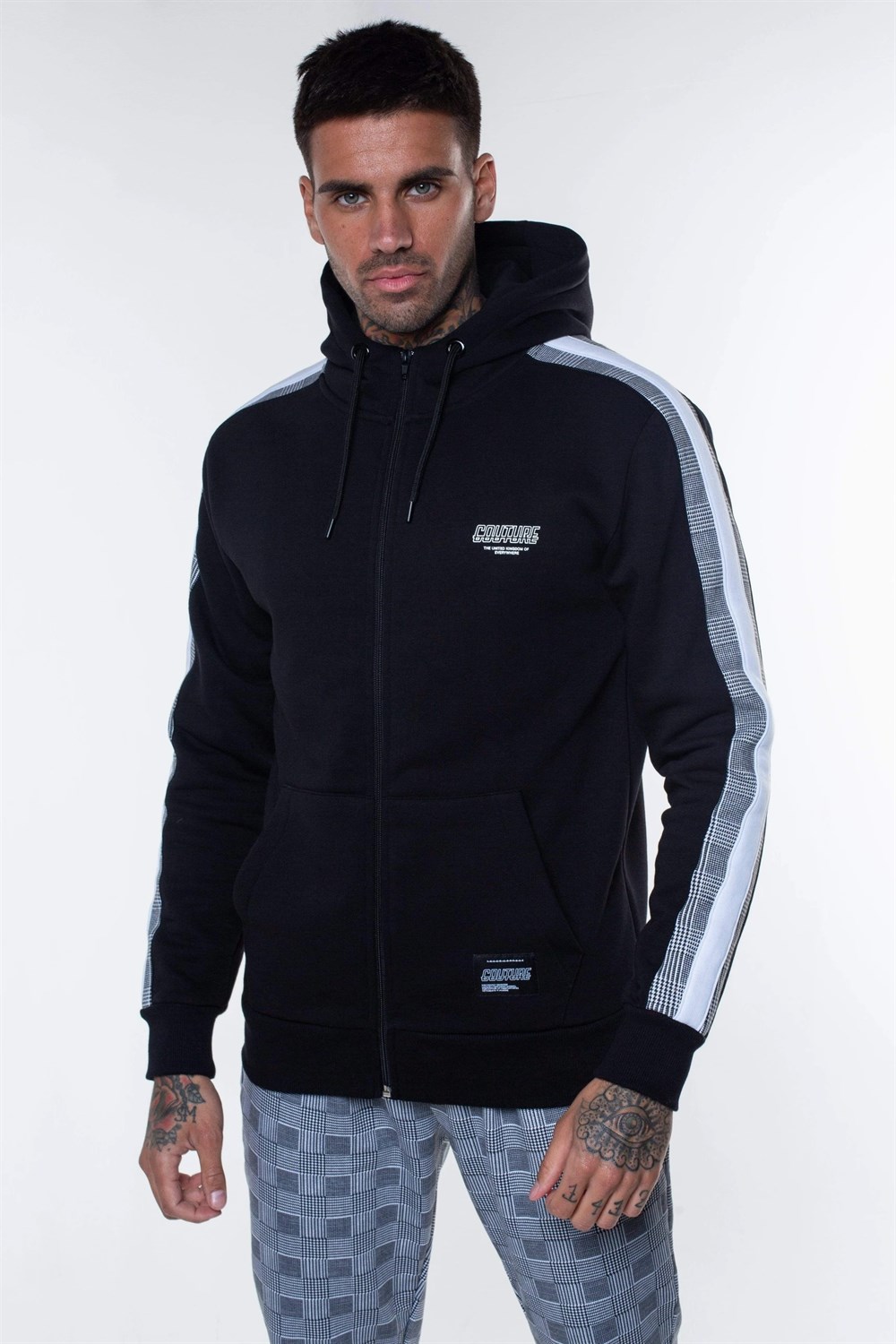 3Renk Kapişonlu Fermuarlı  Sweat Siyah