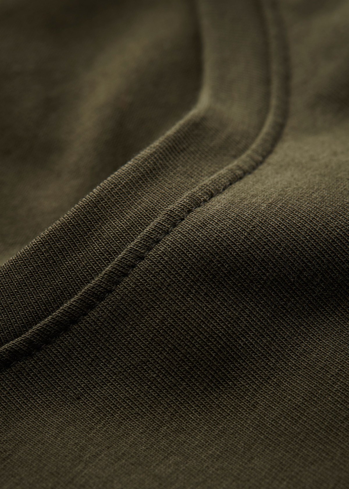 Altı Kavisli Long Basic Tshirt Haki