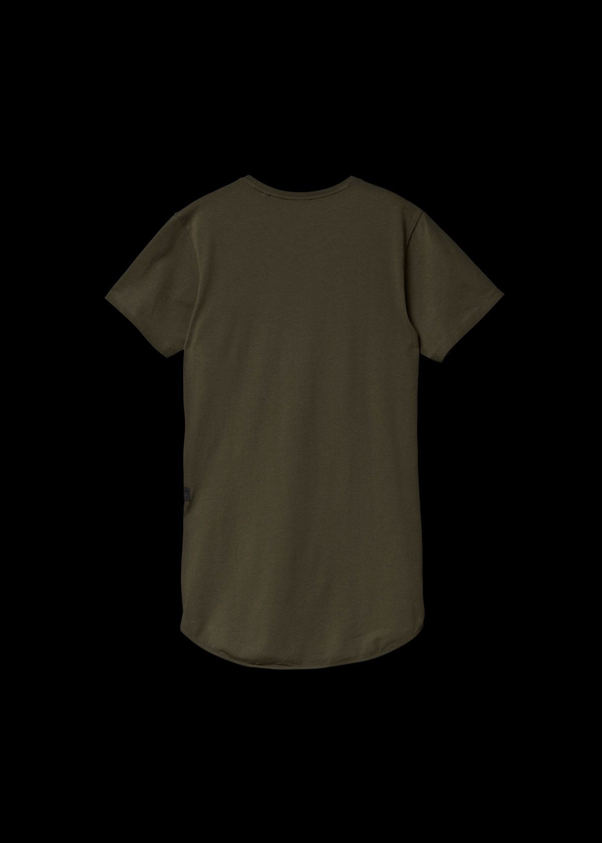 Altı Kavisli Long Basic Tshirt Haki