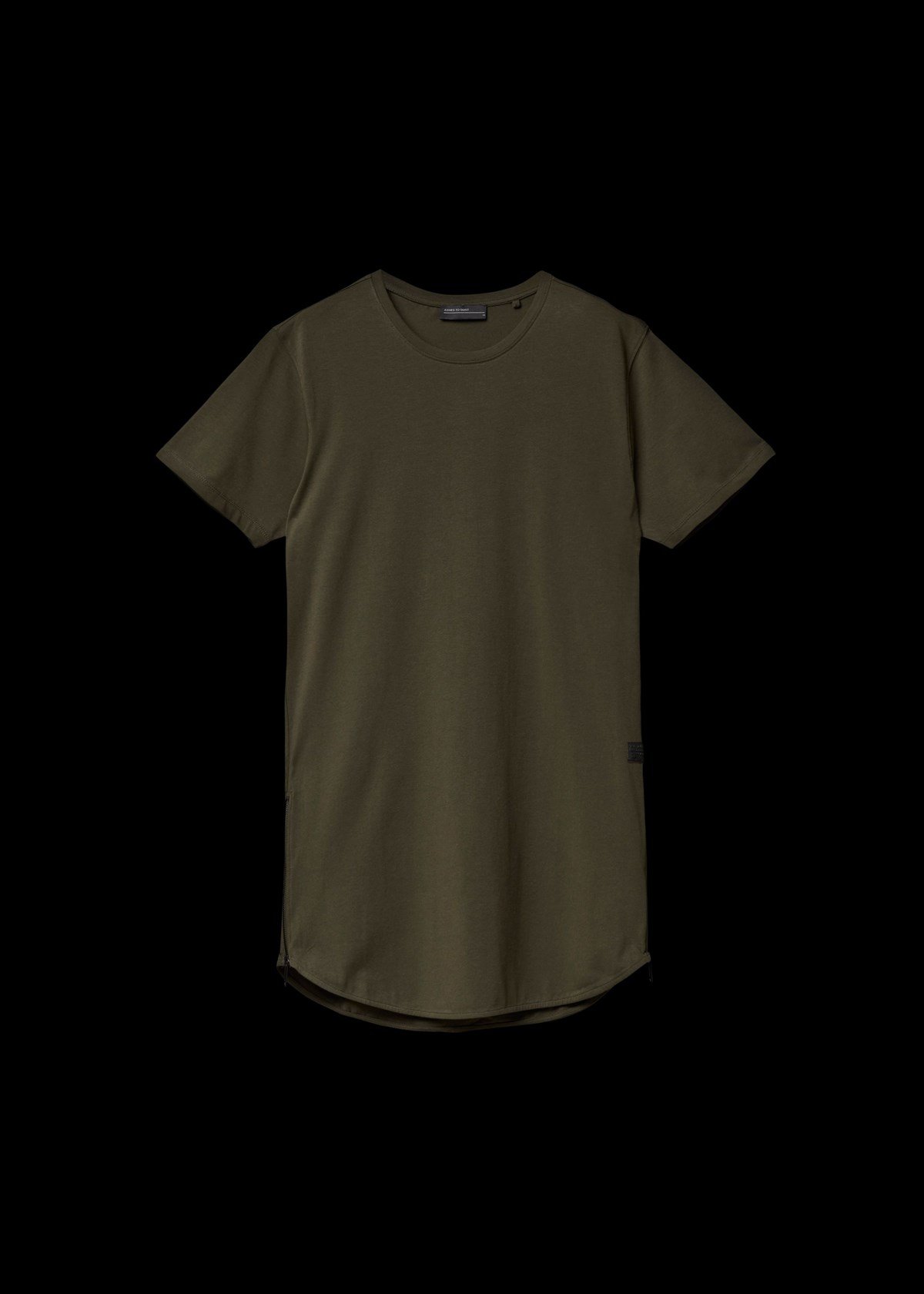 Altı Kavisli Long Basic Tshirt Haki