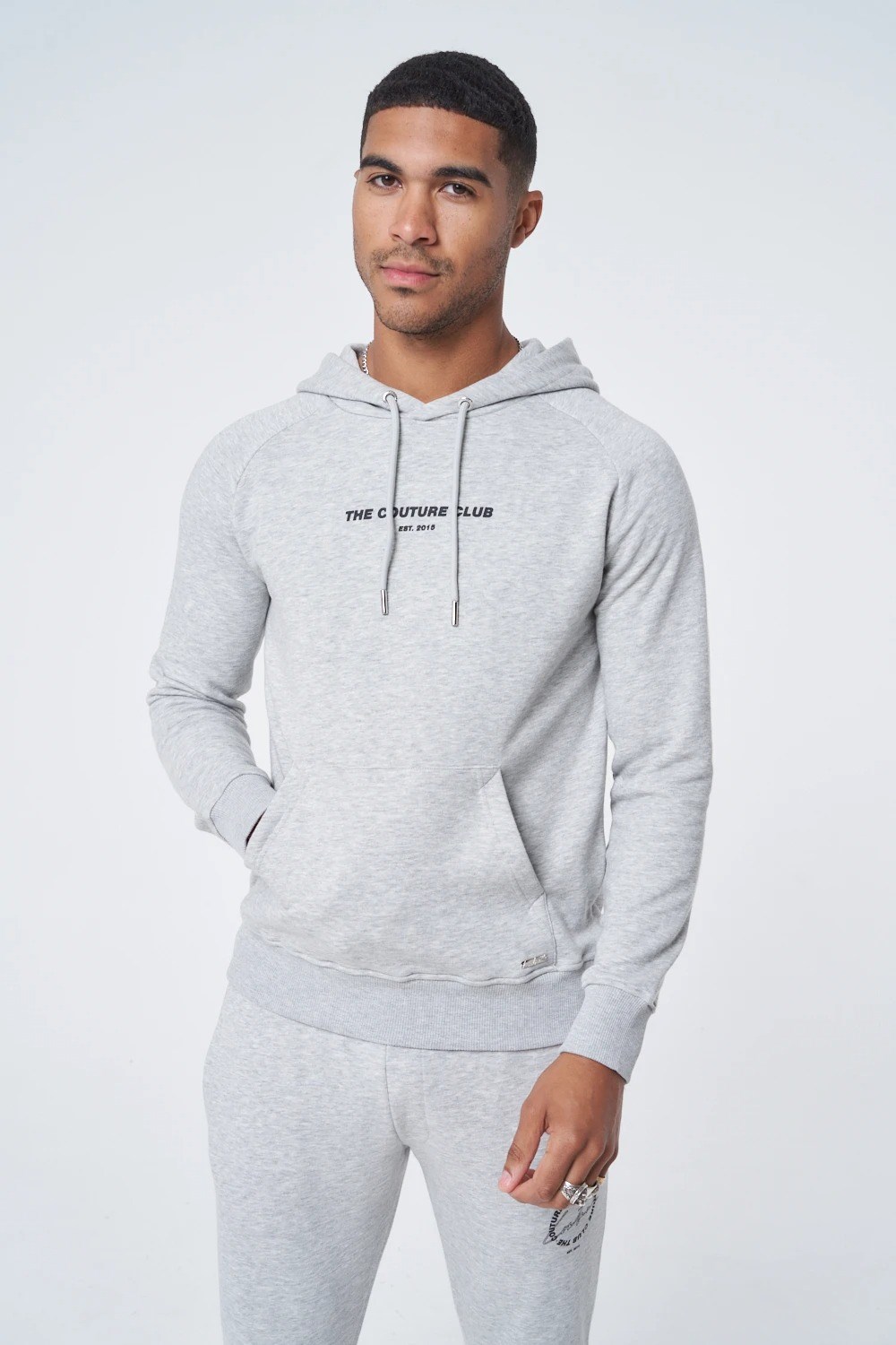 Arkası Baskılı Kapişonlu  Sweat Gri